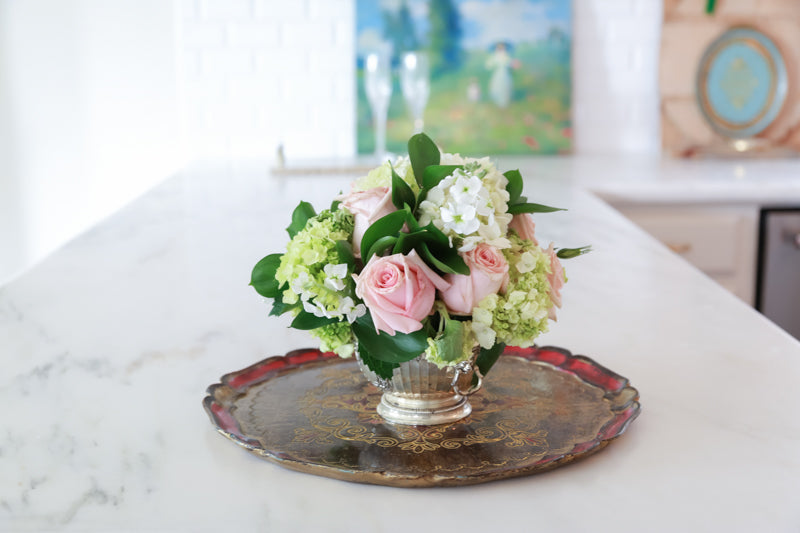 Vintage Florentine Round Tray Red and Gold