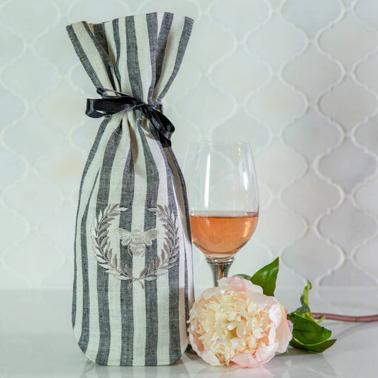 Bumble Bee Linen Wine Bag (2 for $28)