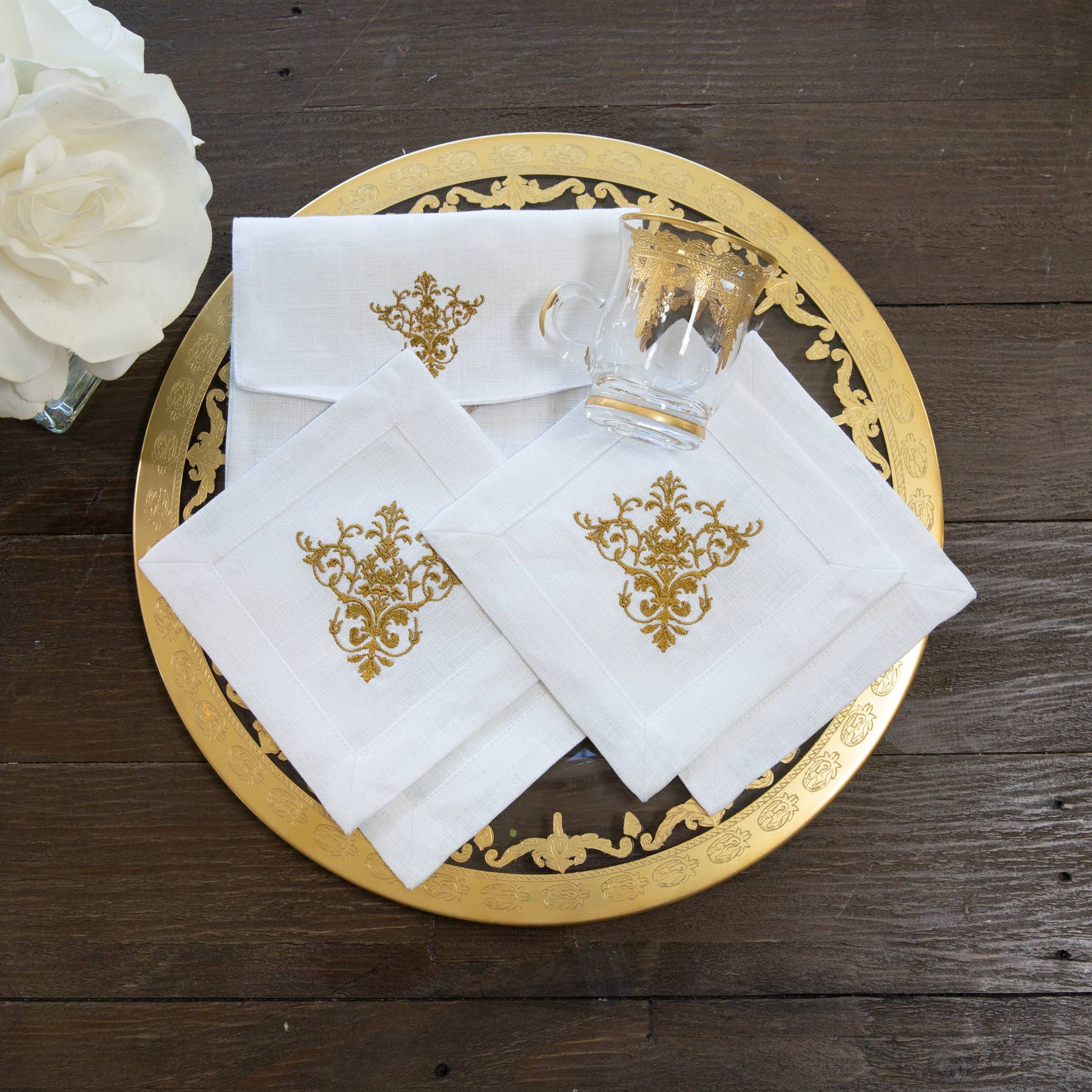 Victorian Cocktail Napkin Set (4 napkins in each set) For The Feast